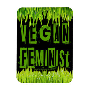 SlipperyJoe's Veganer feministischer Gräser-Wortbl Magnet