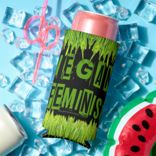 SlipperyJoe's Veganer feministischer Gräser-Wortbl Selters Dosenkühler