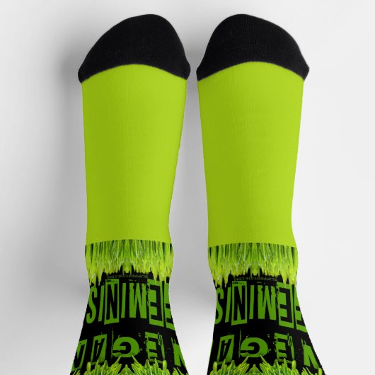 SlipperyJoe's Veganer feministischer Gräser-Wortbl Socken (Oben)