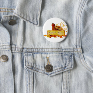SlipperyJoe's warme festliche Thanksgiving-Stimmun Button