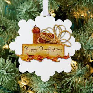 SlipperyJoe's warme festliche Thanksgiving-Stimmun Ornament Karte