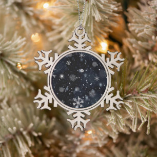 SlipperyJoes Weihnachten winterlich magisch friedl Schneeflocken Zinn-Ornament