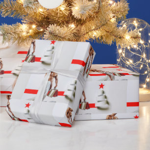SlipperyJoe's Weihnachts-Shopping-White Paper Spir Geschenkpapier
