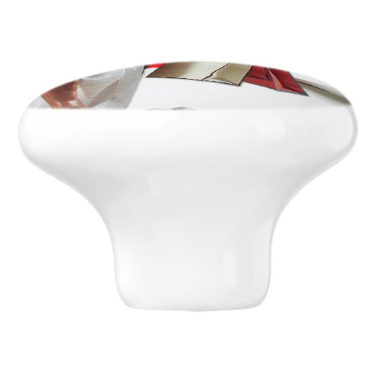 SlipperyJoe's Weihnachts-Shopping-White Paper Spir Keramikknauf (Seitenansicht)