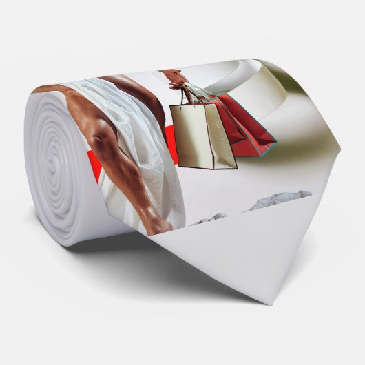 SlipperyJoe's Weihnachts-Shopping-White Paper Spir Krawatte (Gerollt)