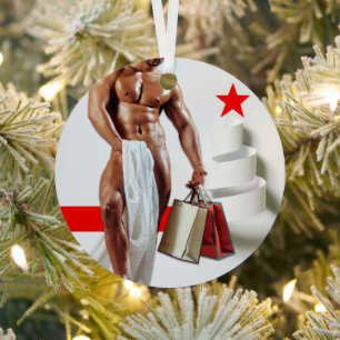 SlipperyJoe's Weihnachts-Shopping-White Paper Spir Ornament Aus Metall