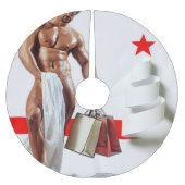 SlipperyJoe's Weihnachts-Shopping-White Paper Spir Polyester Weihnachtsbaumdecke (Vorderseite)