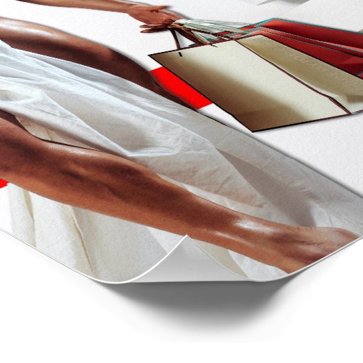 SlipperyJoe's Weihnachts-Shopping-White Paper Spir Poster (Ecke)