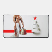 SlipperyJoe's Weihnachts-Shopping-White Paper Spir Schreibtischunterlage (Vorderseite)