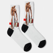 SlipperyJoe's Weihnachts-Shopping-White Paper Spir Socken (Rechts)