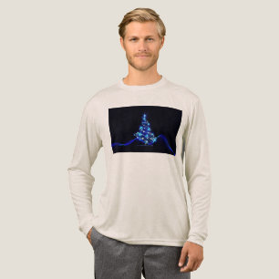 SlipperyJoe's Weihnachtsbaum strahlt blaue Sterne Tri-Blend Shirt
