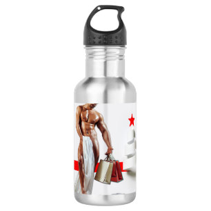 SlipperyJoe's Weihnachtseinkauf weißes Papier Spir Edelstahlflasche