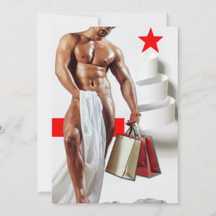 SlipperyJoe's Weihnachtseinkauf weißes Papier Spir Feiertagskarte
