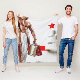 SlipperyJoe's Weihnachtseinkauf weißes Papier Spir Fleecedecke