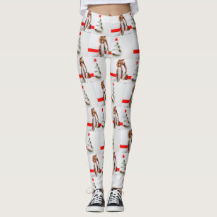 SlipperyJoe's Weihnachtseinkauf weißes Papier Spir Leggings