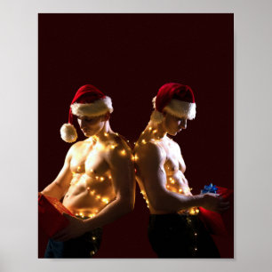 SlipperyJoe's Weihnachtshemdlose Männer Feiertagsl Poster