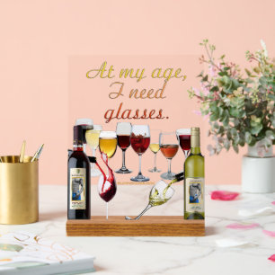 SlipperyJoe's Weingläser freche Wortspielerei rot  Acrylschild