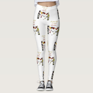 SlipperyJoe's Weingläser freche Wortspielerei rot  Leggings