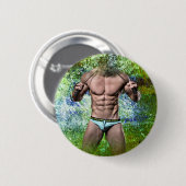 SlipperyJoe's weißer muskulöser sexy Mann Speedo s Button (Vorne & Hinten)