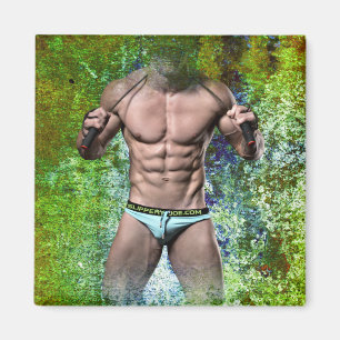 SlipperyJoe's weißer muskulöser sexy Mann Speedo s Magnet