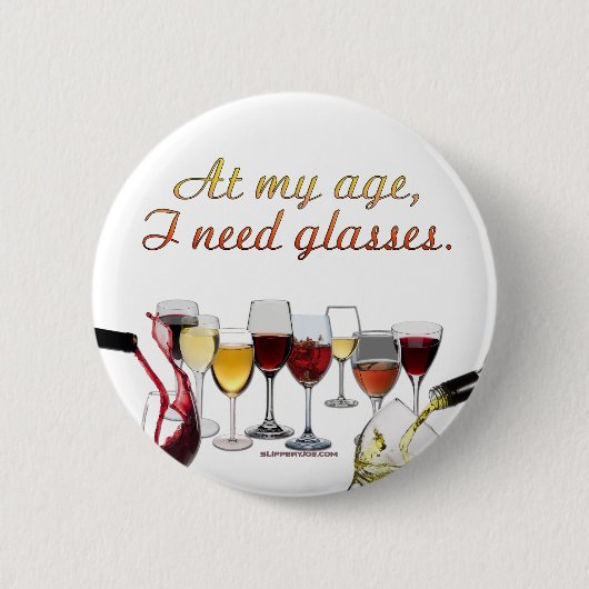 SlipperyJoe's Wine Glasses fermentierter Traubenwe Button (Vorderseite)