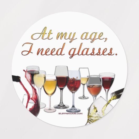 SlipperyJoe's Wine Glasses fermentierter Traubenwe Etiketten (Design 2)