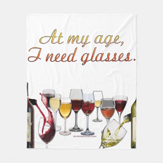 SlipperyJoe's Wine Glasses fermentierter Traubenwe Fleecedecke (Vorderseite)