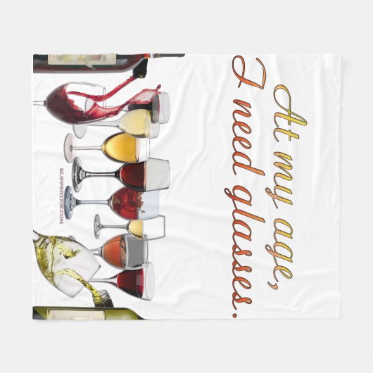 SlipperyJoe's Wine Glasses fermentierter Traubenwe Fleecedecke (Vorderseite (Horizontal))