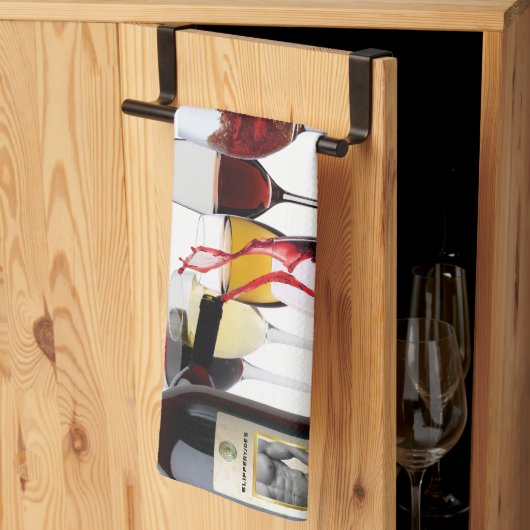 SlipperyJoe's Wine Glasses fermentierter Traubenwe Geschirrtuch (Drittel gefaltet)