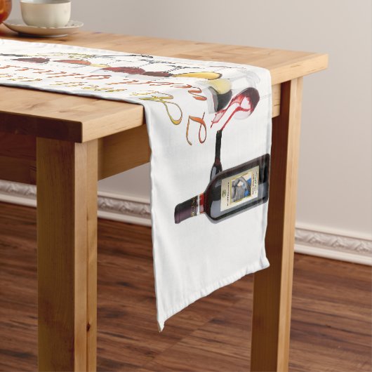 SlipperyJoe's Wine Glasses fermentierter Traubenwe Kurzer Tischläufer (Beispiel)