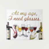 SlipperyJoe's Wine Glasses fermentierter Traubenwe Wandteppich (Vorderseite (Horizontal))