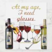 SlipperyJoe's Wine Glasses fermentierter Traubenwe Weinetikett (Einzelnes Label)