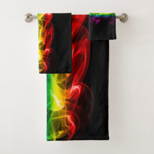 SlipperyJoes Wolke aus Regenbogen-Energiedampf fin Badhandtuch Set