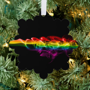 SlipperyJoes Wolke aus Regenbogen-Energiedampf fin Ornament Karte