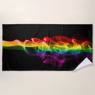 SlipperyJoes Wolke aus Regenbogen-Energiedampf fin Strandtuch