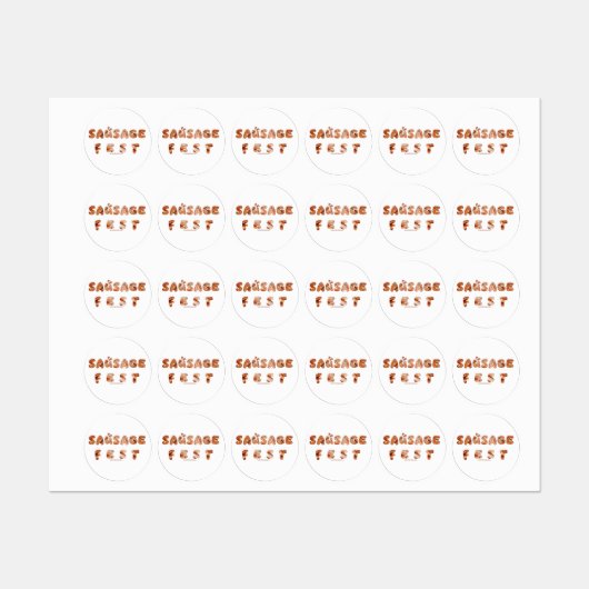 SlipperyJoe's Wurstfest-Wörter langen Fleischsaft Etiketten (Blatt)