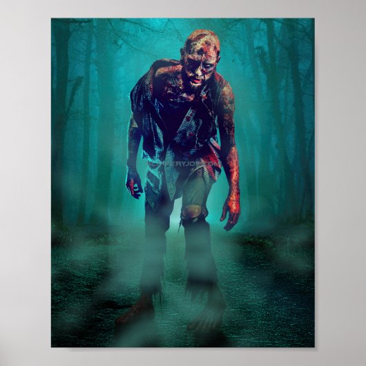 SlipperyJoe's Zombie-Wälder Halloween-Mistbäume b Poster (Vorne)