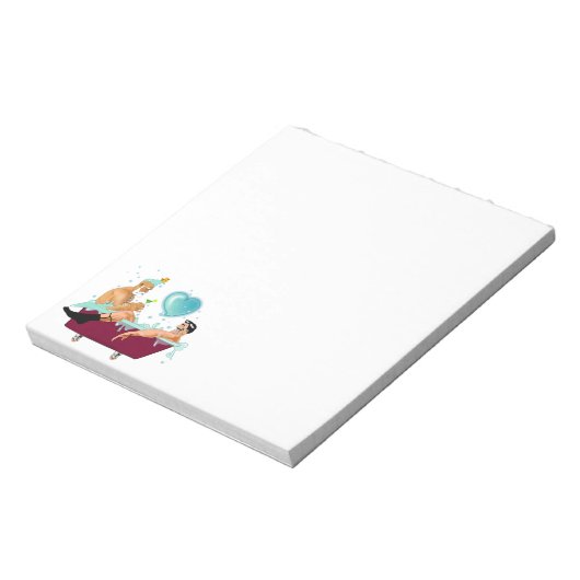 SlipperyJoe's zwei Cartoon-Badewanne für Homosexue Notizblock (Rotiert)