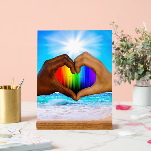 SlipperyJoe's zwei gehorchte Hände männlich h Acrylschild (Hochzeit)