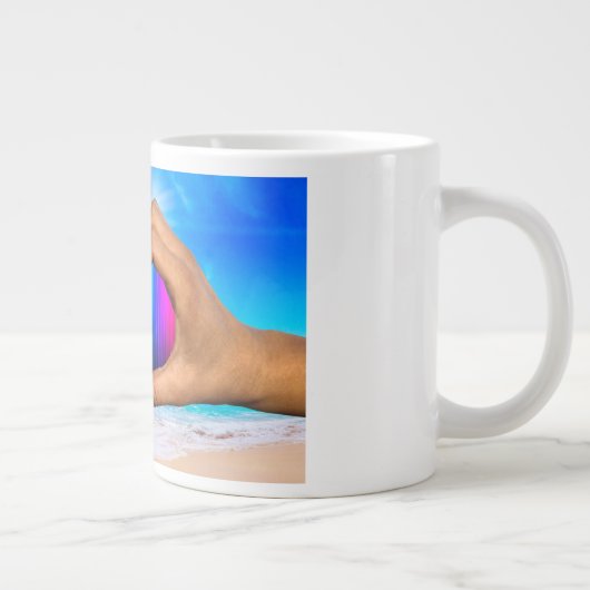 SlipperyJoe's zwei gehorchte Hände männlich h Jumbo-Tasse (Rechts)