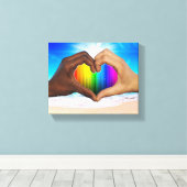 SlipperyJoe's zwei gehorchte Hände männlich h Leinwanddruck (Insitu (Holzboden))