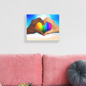 SlipperyJoe's zwei gehorchte Hände männlich h Leinwanddruck (Insitu (Wohnzimmer))