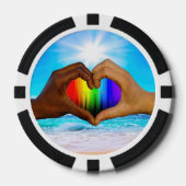 SlipperyJoe's zwei gehorchte Hände männlich h Pokerchips (Vorderseite)