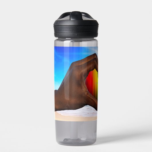 SlipperyJoe's zwei gehorchte Hände männlich h Trinkflasche (Vorderseite)