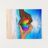 SlipperyJoe's zwei gehorchte Hände männlich h Wandteppich (Vorderseite (Horizontal))