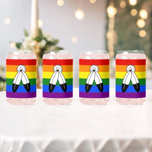 SlipperyJoe's Zwei-Geist-Pride-Flag-Zeremonial LGB Dosenglas (Insitu (Hochzeit))