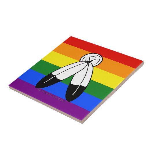 SlipperyJoe's Zwei-Geist-Pride-Flag-Zeremonial LGB Fliese (Seite)