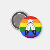 SlipperyJoe's Zwei-Geist-Pride-Flag-Zeremonial LGB Magnet (Vorderseite/Rückseite)
