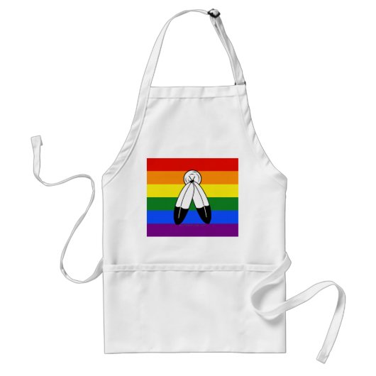SlipperyJoe's Zwei-Geist-Pride-Flag-Zeremonial LGB Schürze (Vorne)