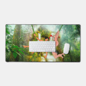 SlipperyJoe's zwei haarige Männer küssen Herzen Ca Schreibtischunterlage (Tastatur & Maus)